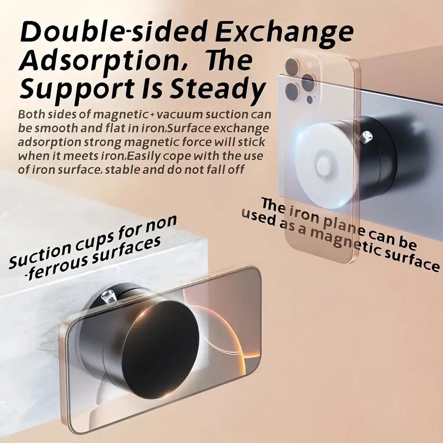 360 Vacuum Strong Magnetic Phone Holder Suction Cup Car Stand Foldable Car Mount - EcoSphere Market