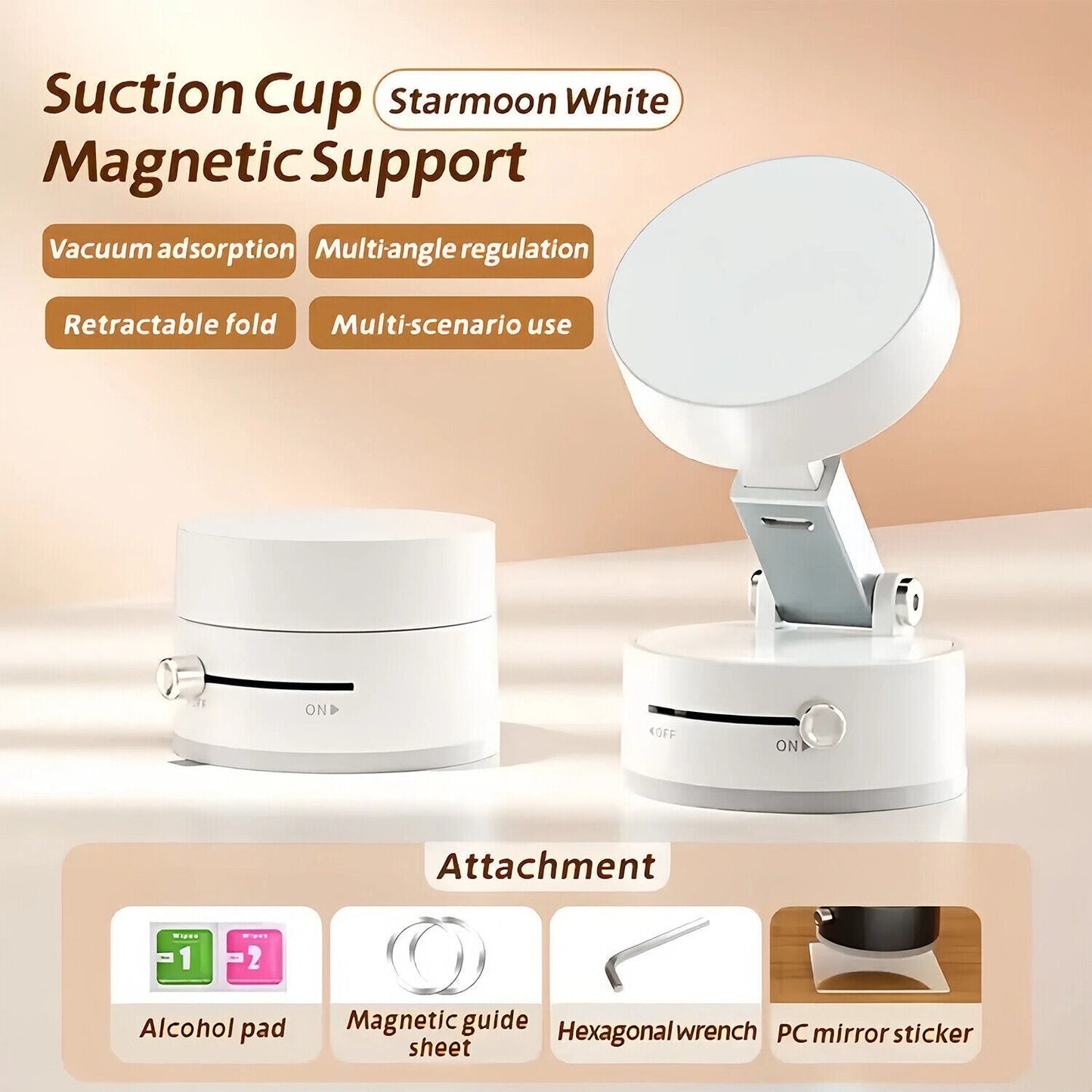 360 Vacuum Strong Magnetic Phone Holder Suction Cup Car Stand Foldable Car Mount - EcoSphere Market