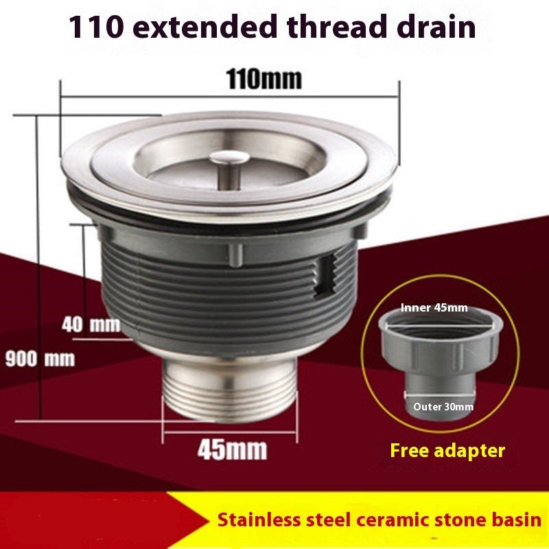 110 Kitchen Stainless Steel Sink Single Sink Drainer - EcoSphere Market
