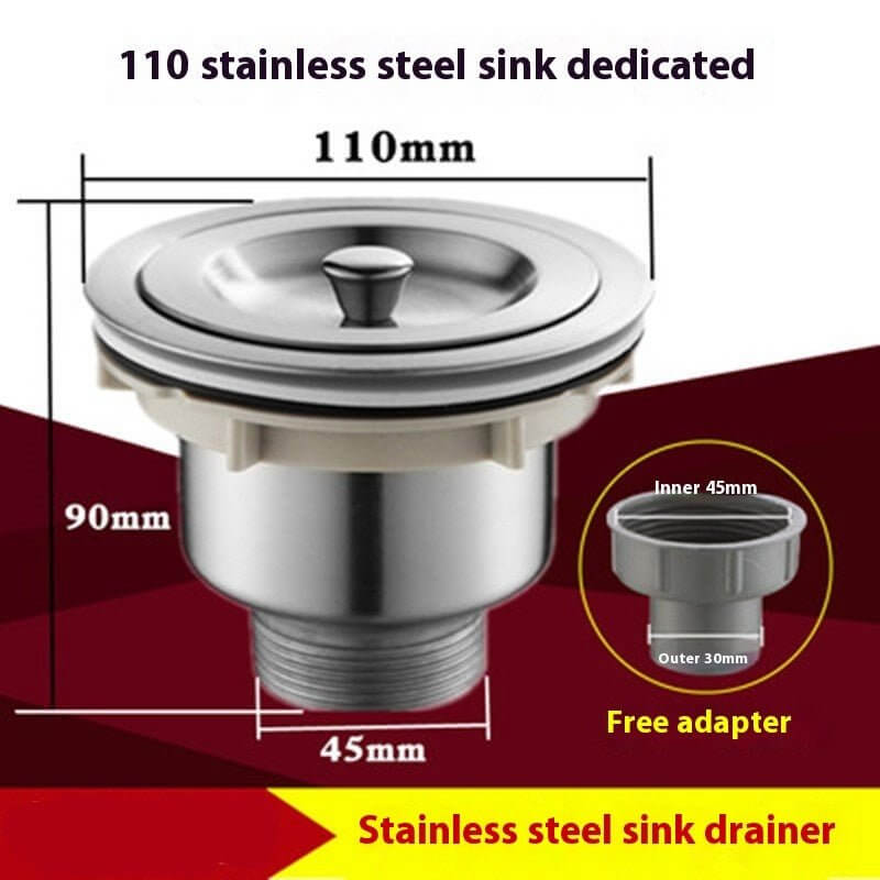 110 Kitchen Stainless Steel Sink Single Sink Drainer - EcoSphere Market