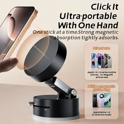 360 Vacuum Strong Magnetic Phone Holder Suction Cup Car Stand Foldable Car Mount - EcoSphere Market