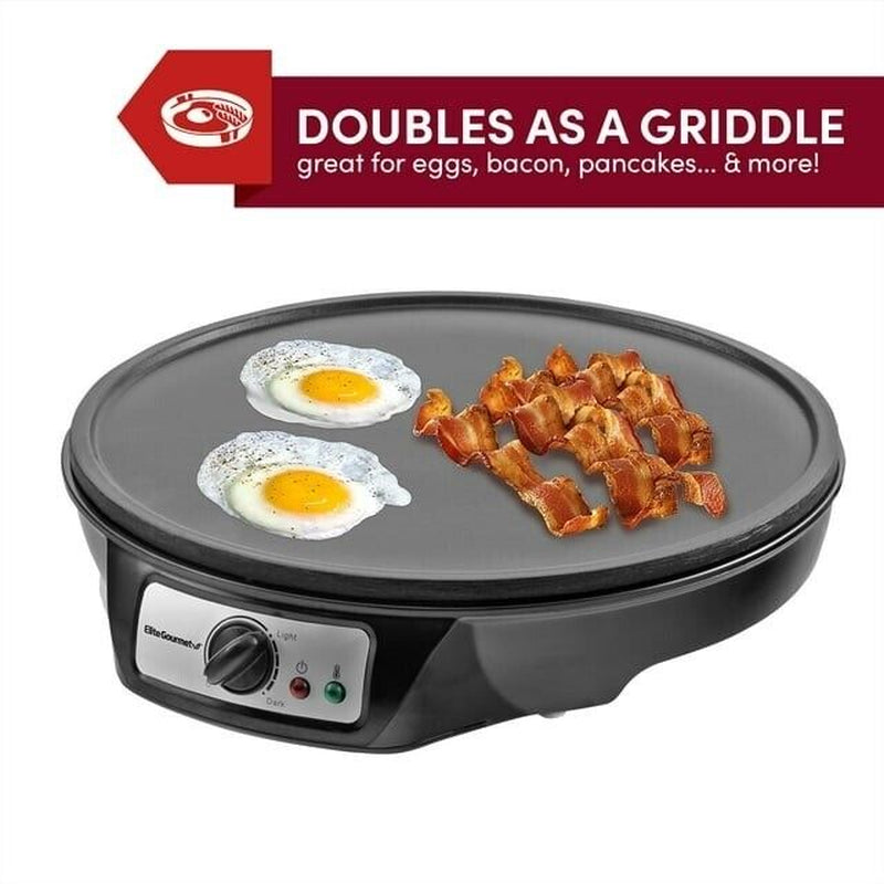 12" Electric Crepe Maker ＆ Griddle Machine Pancake Non-Stick Baking Kitchen
