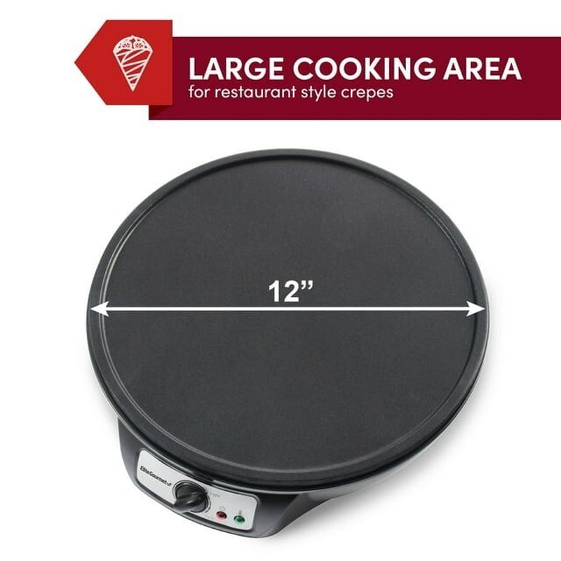 12" Electric Crepe Maker ＆ Griddle Machine Pancake Non-Stick Baking Kitchen